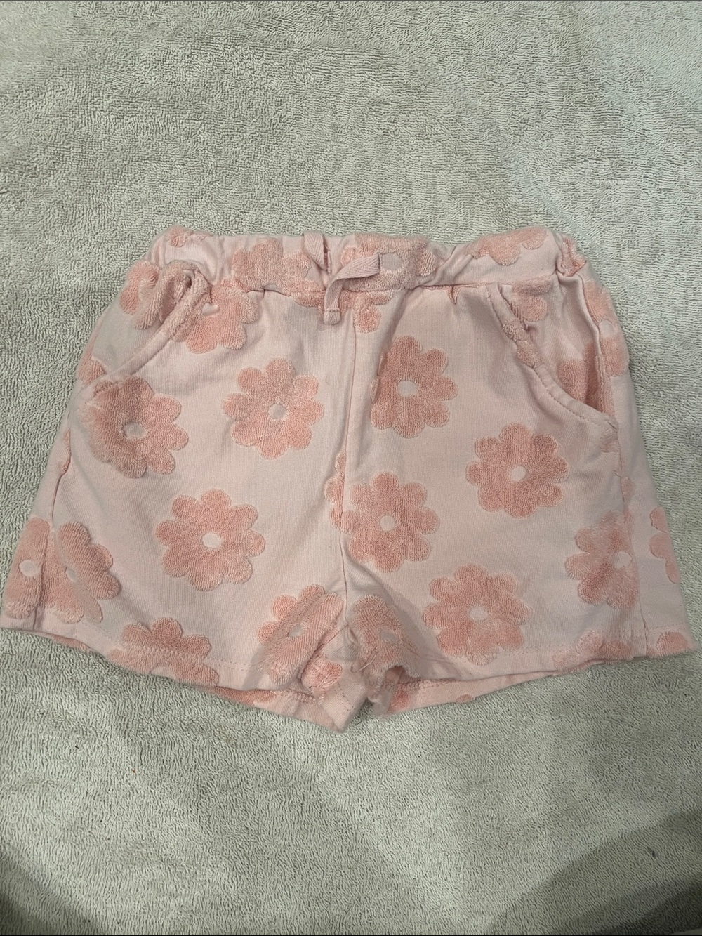 Kate Mack Pink Floral Terry High-Waist Shorts